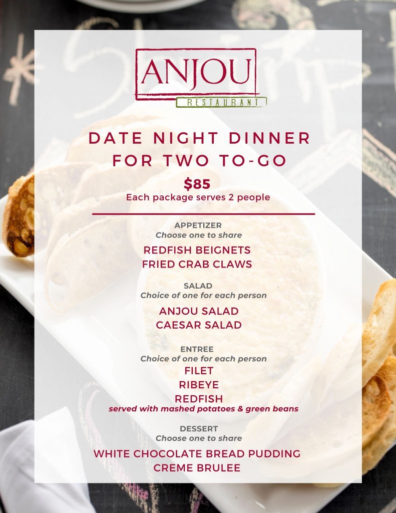 Anjou Date Night Menu