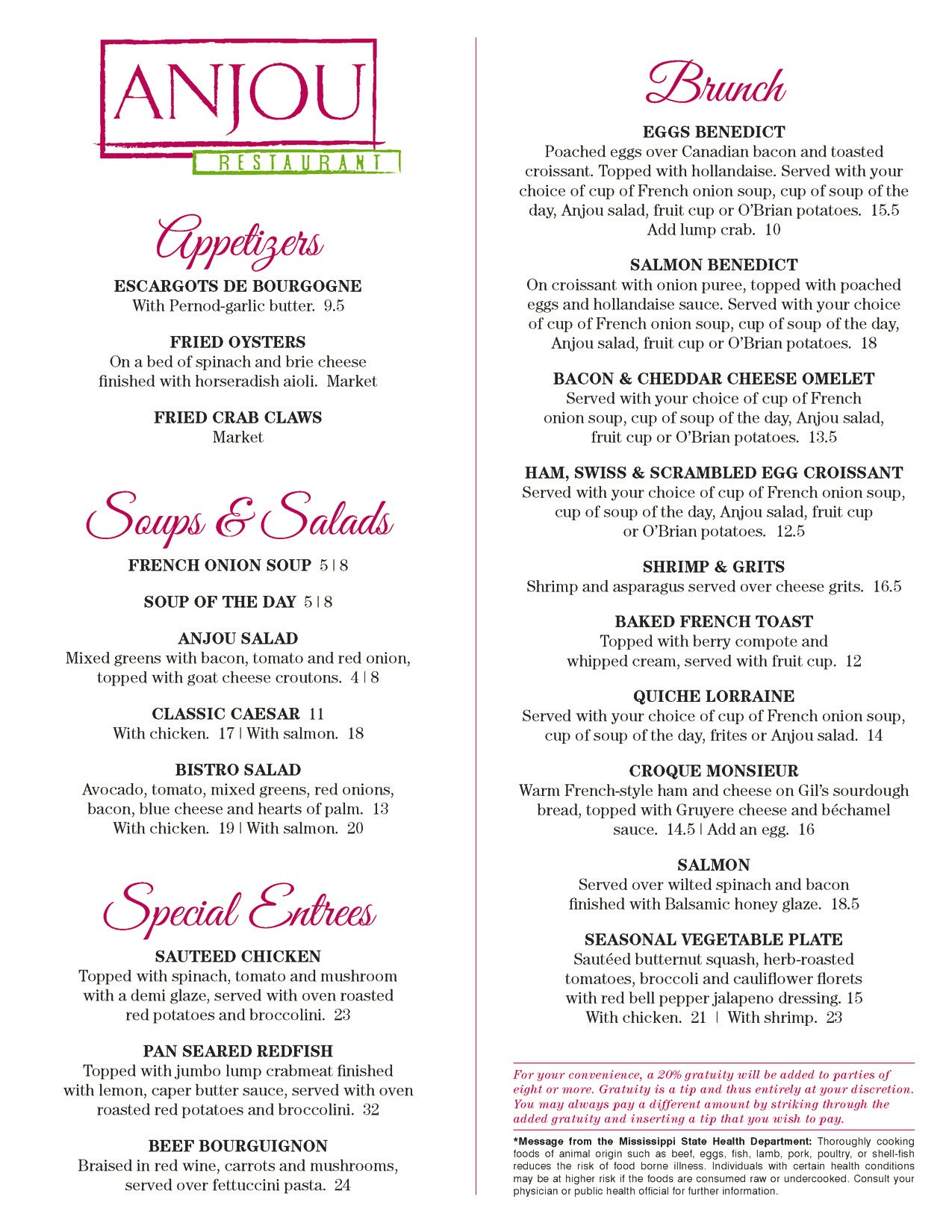 Mother's day event menu. view the PDF for accessibility options